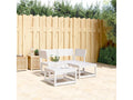 3-piece garden furniture set, white, solid pine wood 09158QBNV