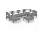 7-piece garden furniture set, solid pine wood, grey, 5 63088NIFX