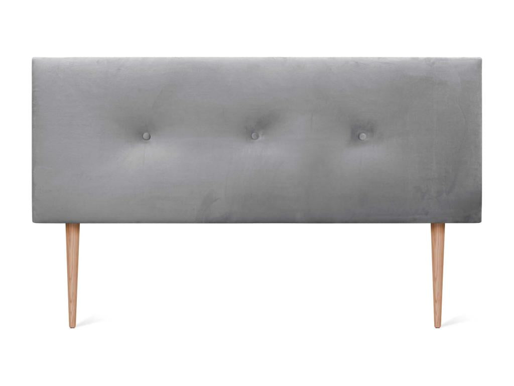 Nidchicshop Smooth Velvet Headboard with Buttons 135x115 with Bed Legs 120/135/140 - Light Grey 60106LAKJ