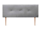 Nidchicshop Smooth Velvet Headboard with Buttons 135x115 with Bed Legs 120/135/140 - Light Grey 60106LAKJ