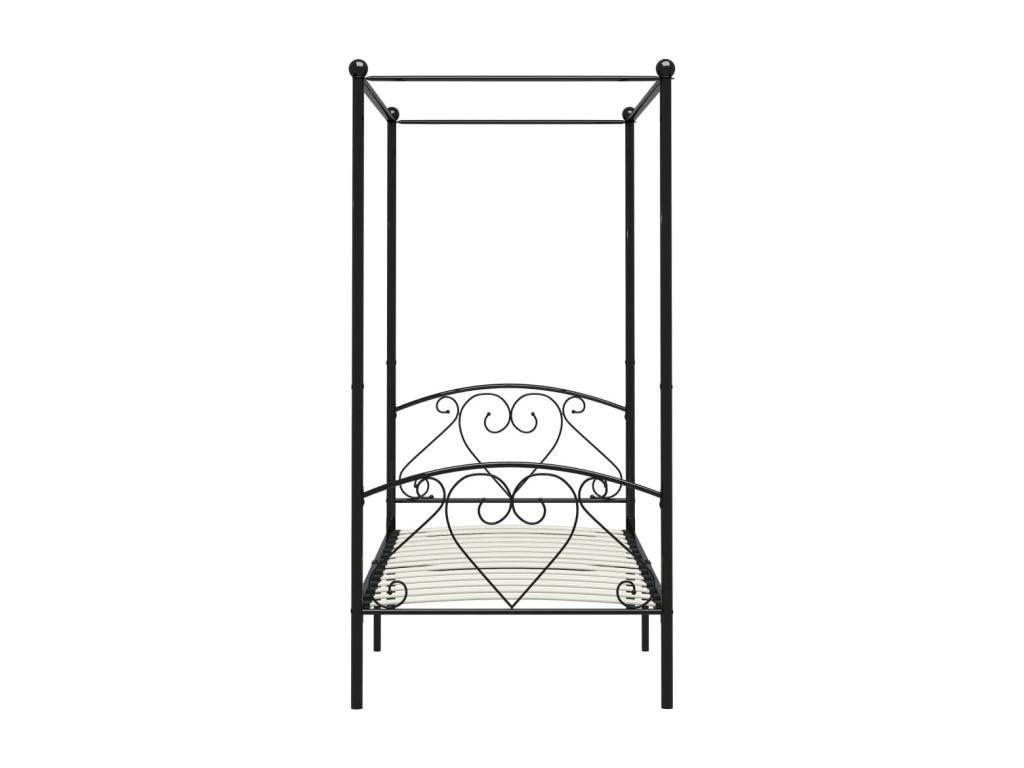 Black Metal Canopy Bed Frame 90x200 cm 28550PCFU