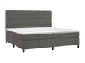 Upholstered bed base with mattress and LED lighting, Dark Grey, 200x200 cm, Velvet, 02935PWWH