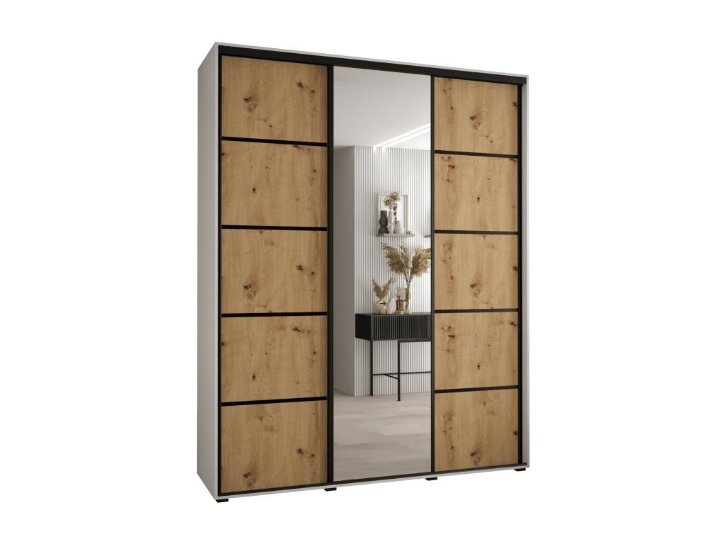 Bohometop 5 Sliding Door Wardrobe 235.2/200/60 3 Doors White/Bohometop/Black 05620XTCU