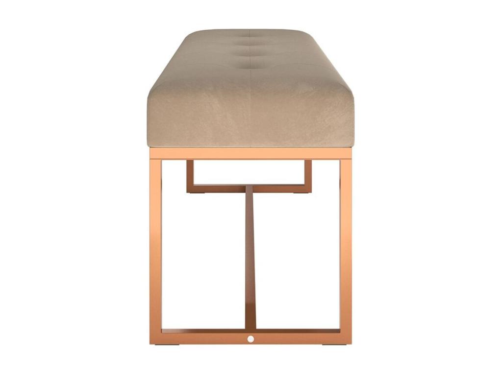 Beige bench 110x36x45 Velvet 80885GFGJ