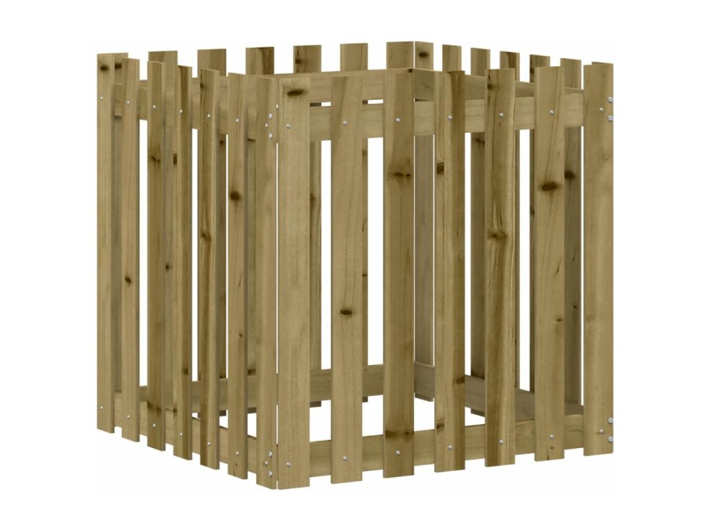 Planter with fence design 70x70x70 impregnated pine 85115SRNP