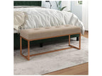Beige bench 110x36x45 Velvet 80885GFGJ