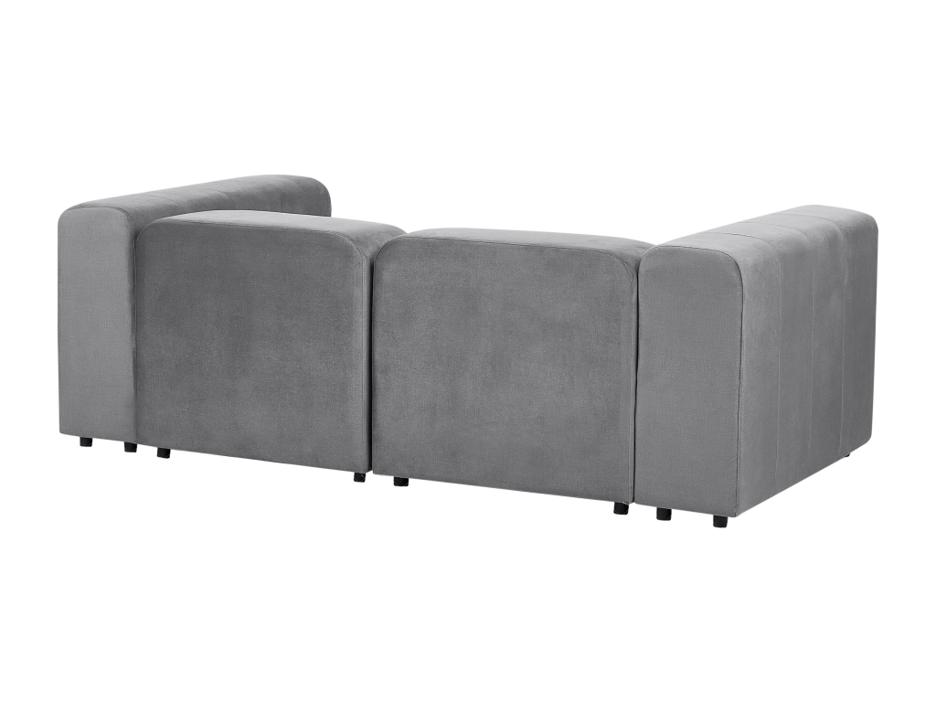 Nidchicshop Modular Sofa in Grey Velvet with Ottoman, 2-Seater 25516RPXU