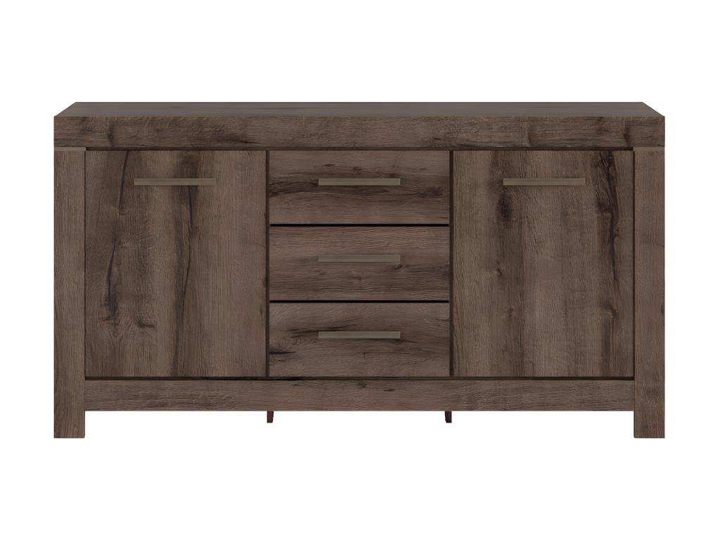 Bohometop 2-Door 3-Drawer Sideboard, Dark Wood 04524KBGP