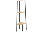 3-Tier Corner Shelf, Light Brown and Black, 45.5x31.5x120 cm, 56115WKKA