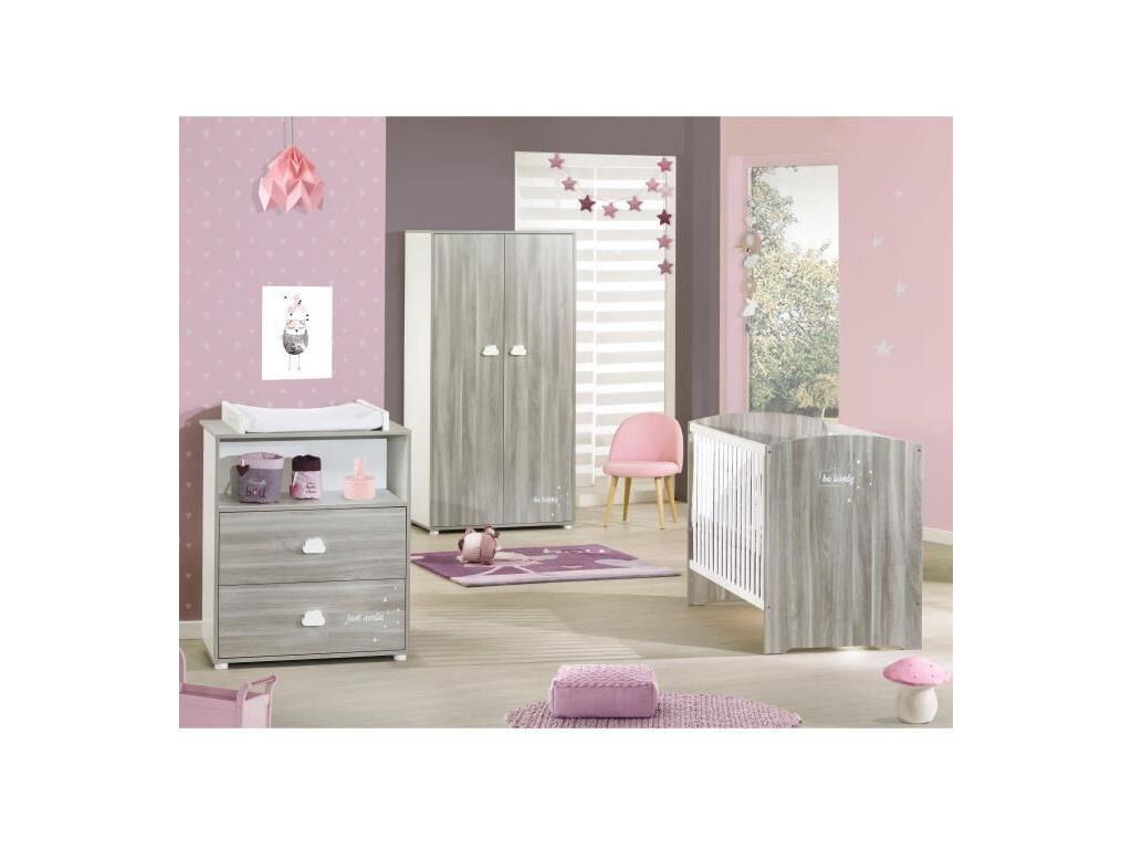 Nidchicshop Baby Bedroom Wardrobe, Flint Oak, 2 Doors, 16864JFZZ