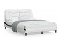 Black and white bed frame and headboard 140x200 faux leather 40603VKKW