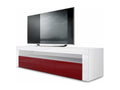 White/White and Burgundy Low Cabinet with Lacquered Front and Matte Body 51024LIOQ