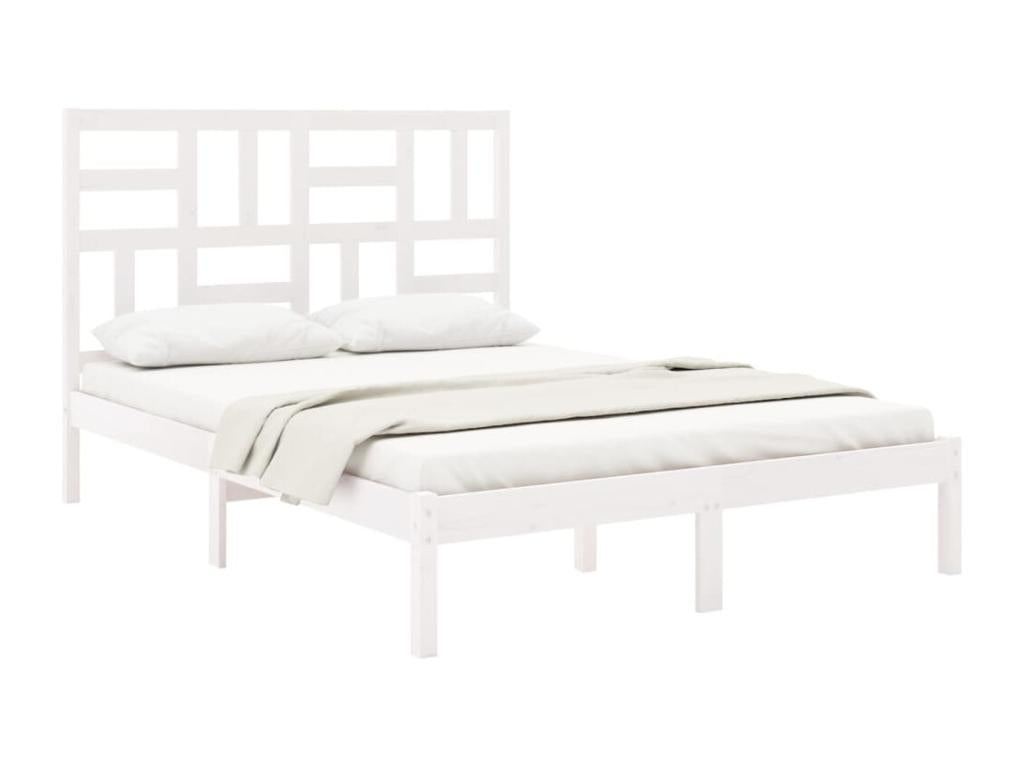 White Solid Wood Bed Frame 150x200 cm King Size 80722OHOF