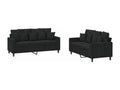 2-Piece Sofa Set with Cushions, Black Velvet 88775GVPV
