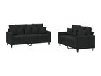 2-Piece Sofa Set with Cushions, Black Velvet 88775GVPV