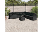 10-piece garden furniture set with cushions, black resin wicker 08591DHQW