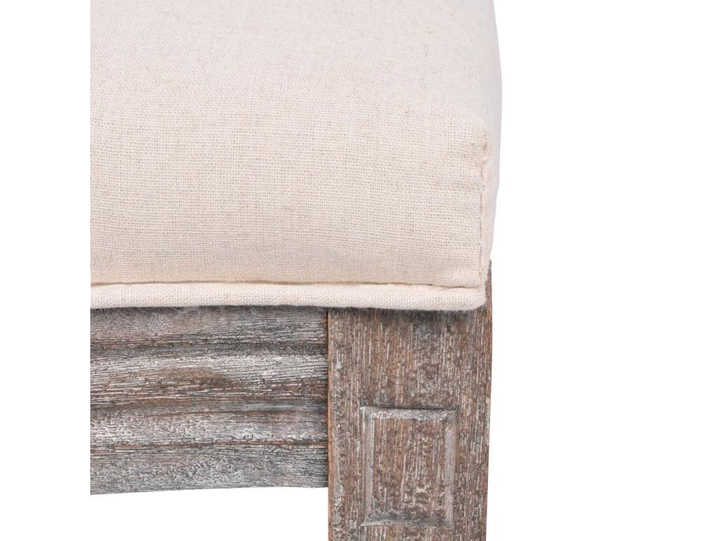 Nidchicshop beige linen medallion chair with light solid wood legs - Set of 4 65281XSDN