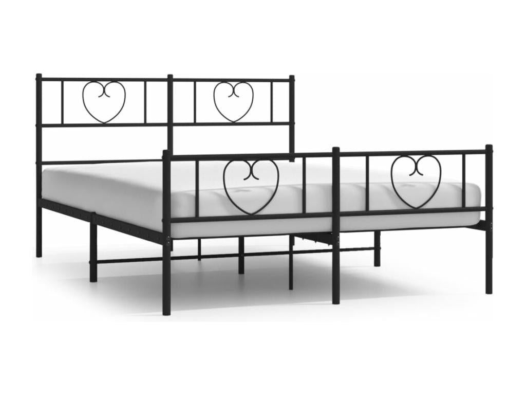 Metal bed frame without mattress, with black bed legs, 120x190cm, 69798JFID
