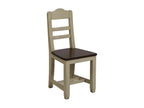 Set of 2 Wooden Chairs with Wooden Seats, Country Style, Beige - Bohometop 66966AAEY