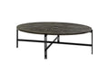 Homelumiere oval coffee table in ash-colored wood with metal base - Homelumiere
