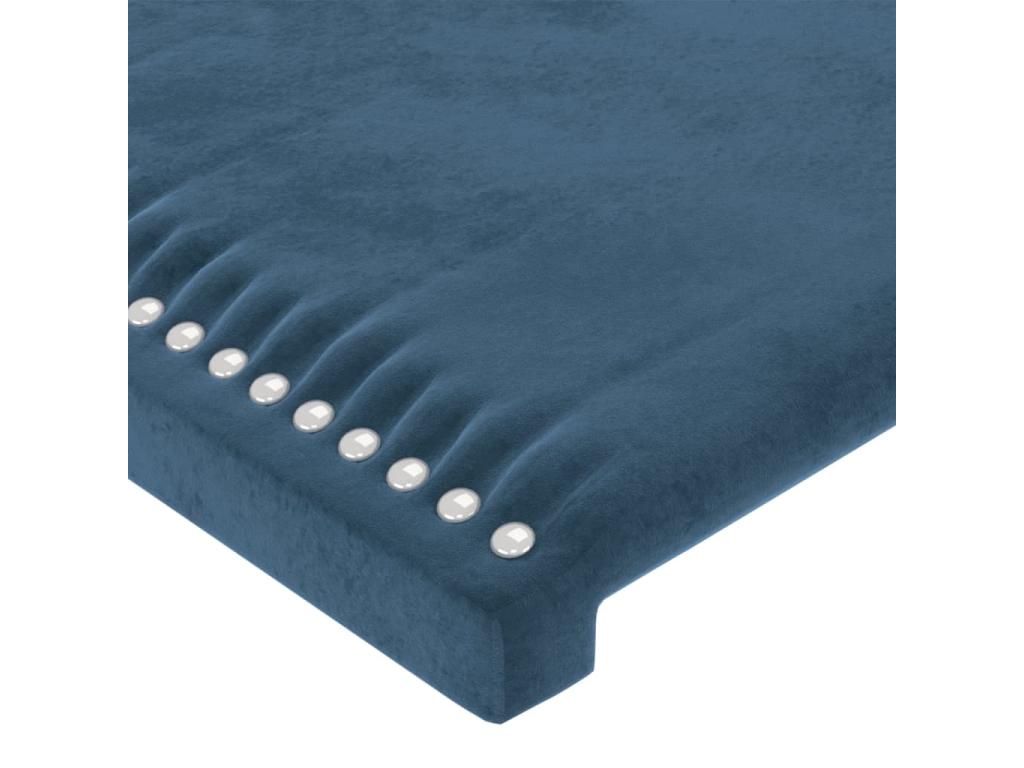 Dark Blue LED Headboard 147x16x78/88 cm Velvet 54108USWW