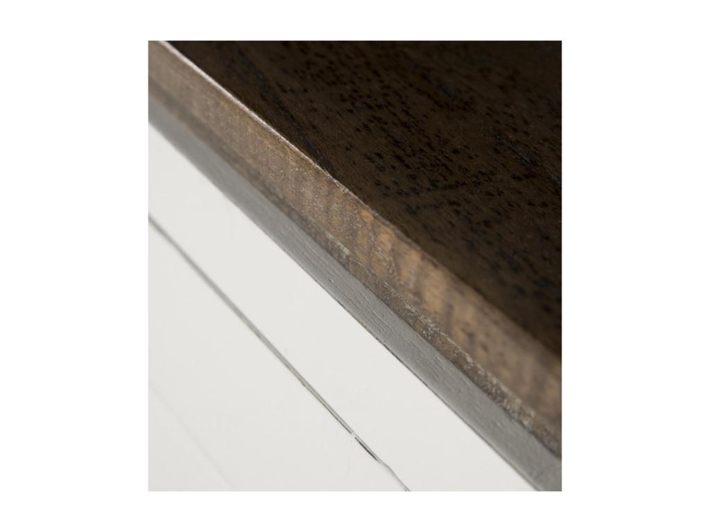 3-Drawer TV Stand, Bronze and White Wood, 150x40x50cm - Bohometop 07241GDHB