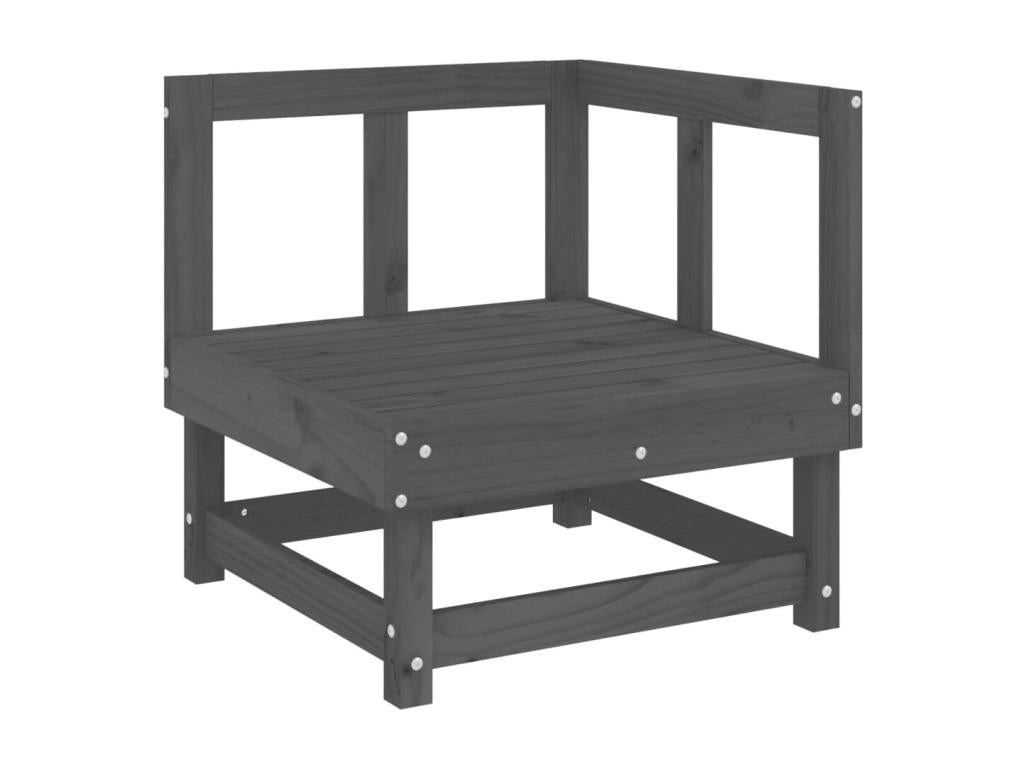 Grey garden corner sofa in solid pine wood 11829RNPG