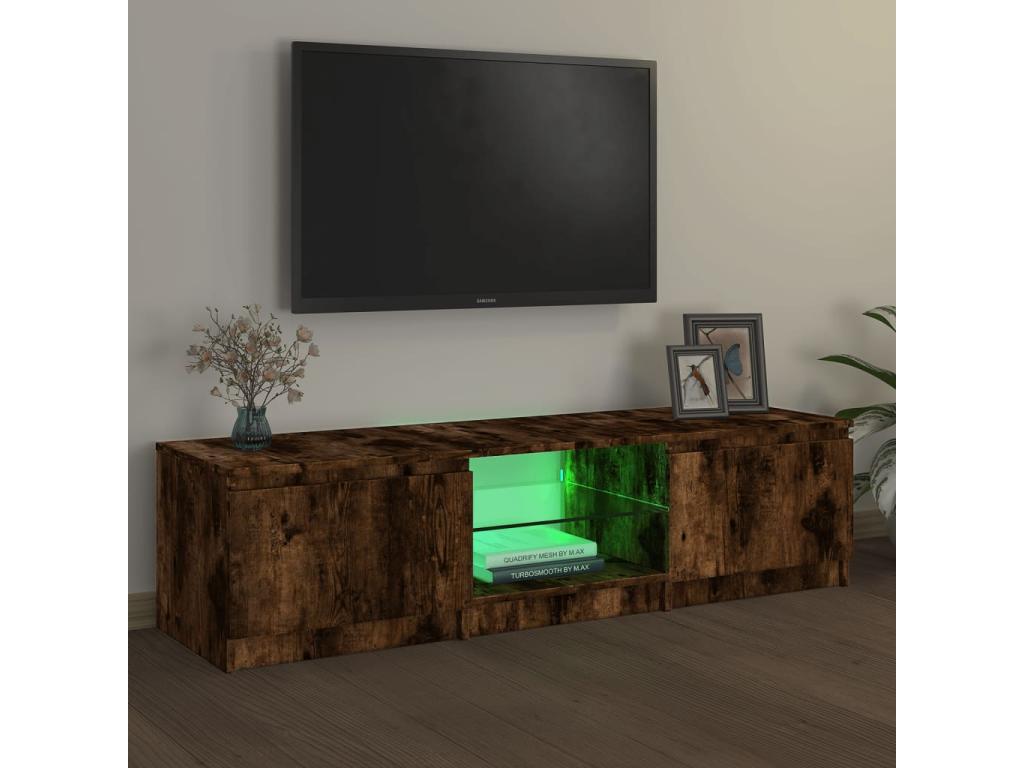 TV stand with Bohometop LED, Smoked Oak, 140x40x35.5 cm, 55880GENQ