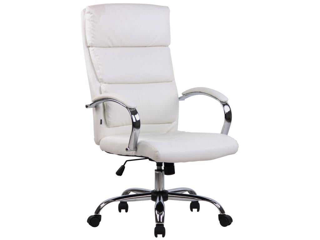 Office chair - Faux leather / Chrome metal - White - Bohometop 62104ZPYQ