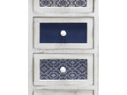 Bohometop White Grey Blue Wooden Chest of Drawers with 4 Drawers, 76x30x25 cm, 07141NEQK