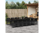 13-piece garden dining set with cushions, black resin wicker 86250JPDN