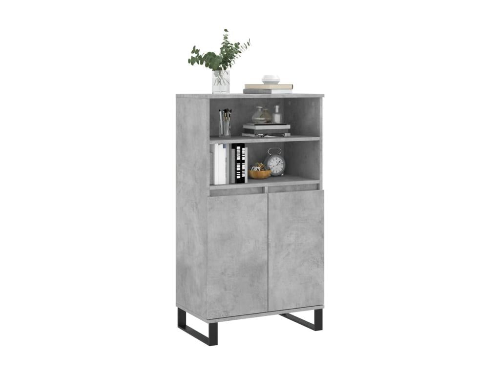 High sideboard, concrete grey, 60x36x110 cm, engineered wood, 35177VZQO