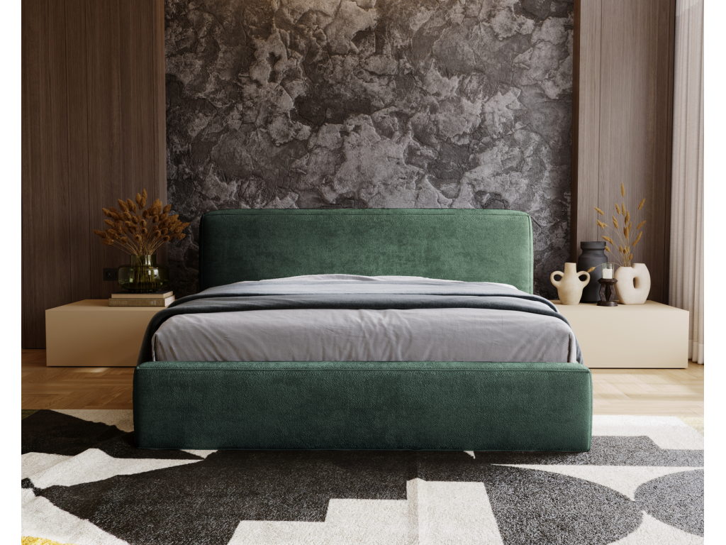 Nidchicshop Bed 140x200 cm Nidchicshop - Adult Bed with Headboard and Storage - Green Bed Nidchicshop 12 07430UEAS