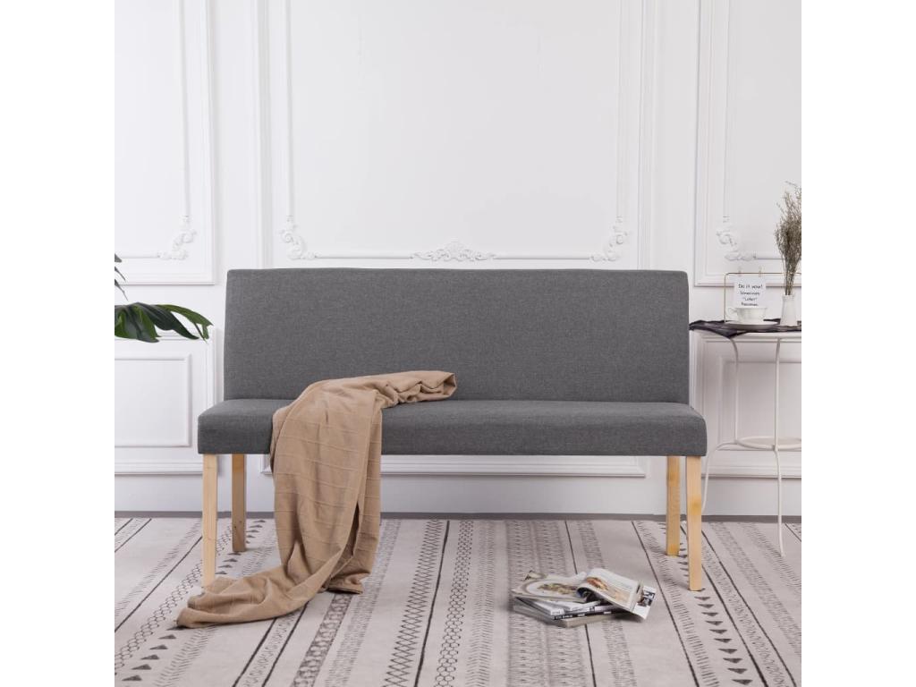 Bench 139.5 cm Light gray Polyester 85127CLXG