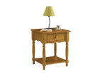 Bedside table with 1 drawer, solid pine, honey finish, 4 turned legs, 1 niche, W 51 H 59 D 43.7 cm, 02246PXRM