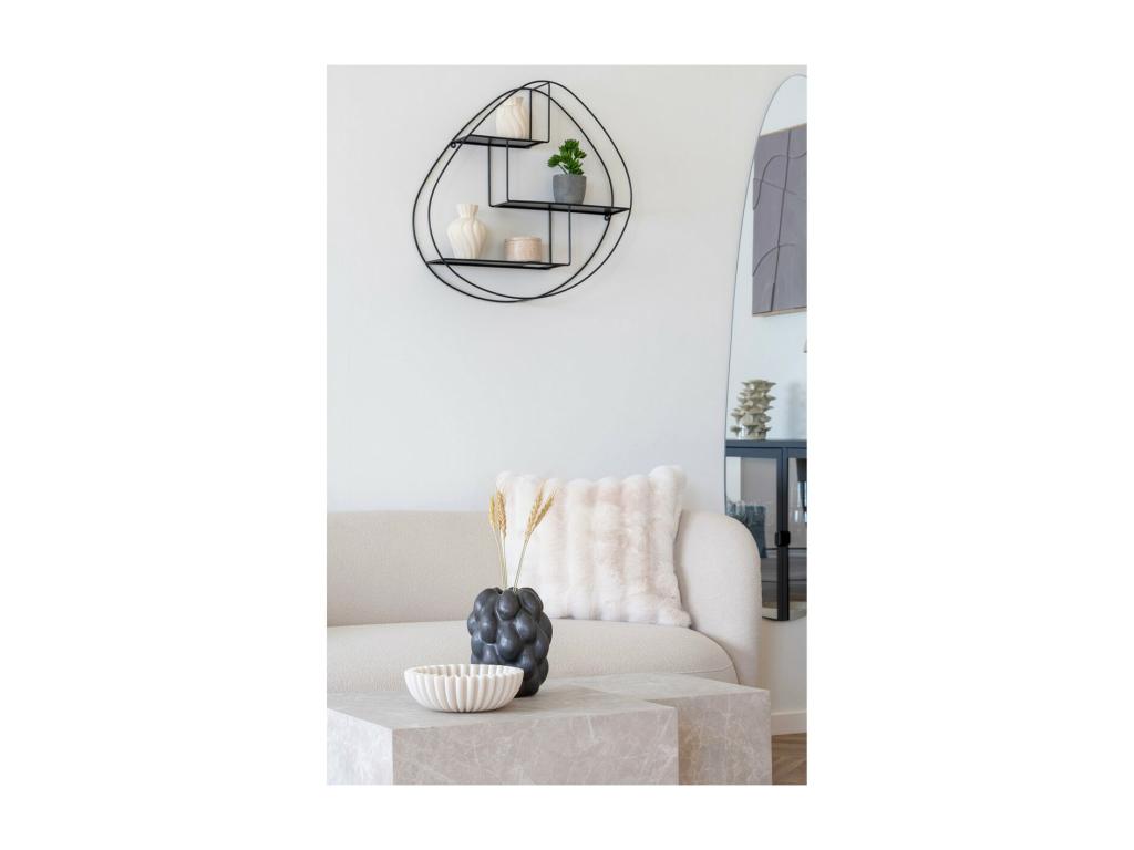 Wrexham Black Shelf 60x12x60 cm Bohometop 04057NZDS