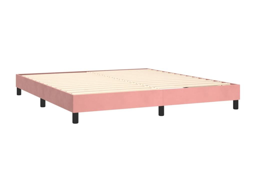 Upholstered bed base with mattress, Pink, 180x200 cm, Velvet, 40172HDMY