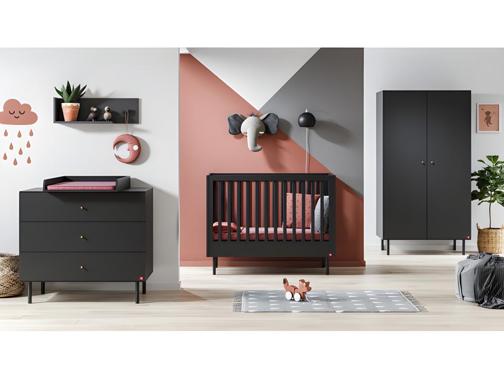 Cute Black Baby Bed 20498IPFQ