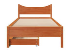 Bed frame with drawers, brown wax finish, 90x190 cm, solid pine wood, 52476ZNZA
