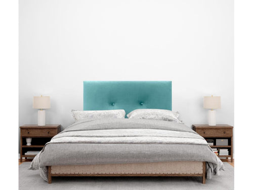 Bohometop Smooth Velvet Headboard with Buttons 105x115 with Bed Legs 105 - Turquoise 70752ZMBF
