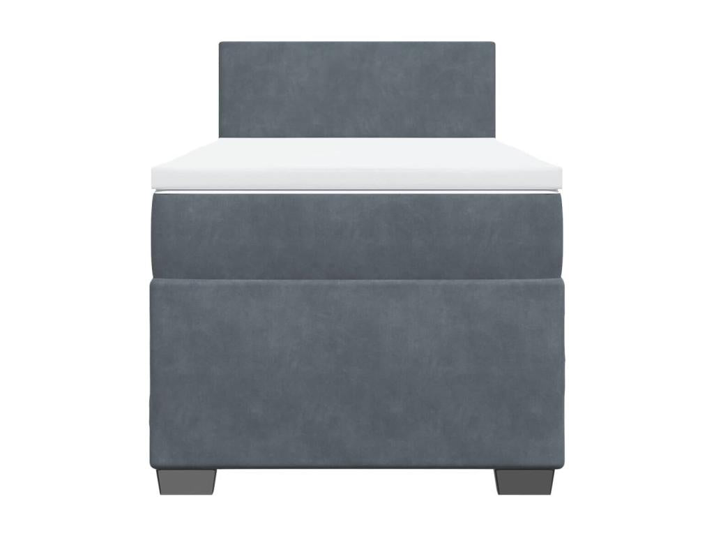 Bohometop bed base and mattress, dark grey, 90x200 cm, velvet, 09635UGUA