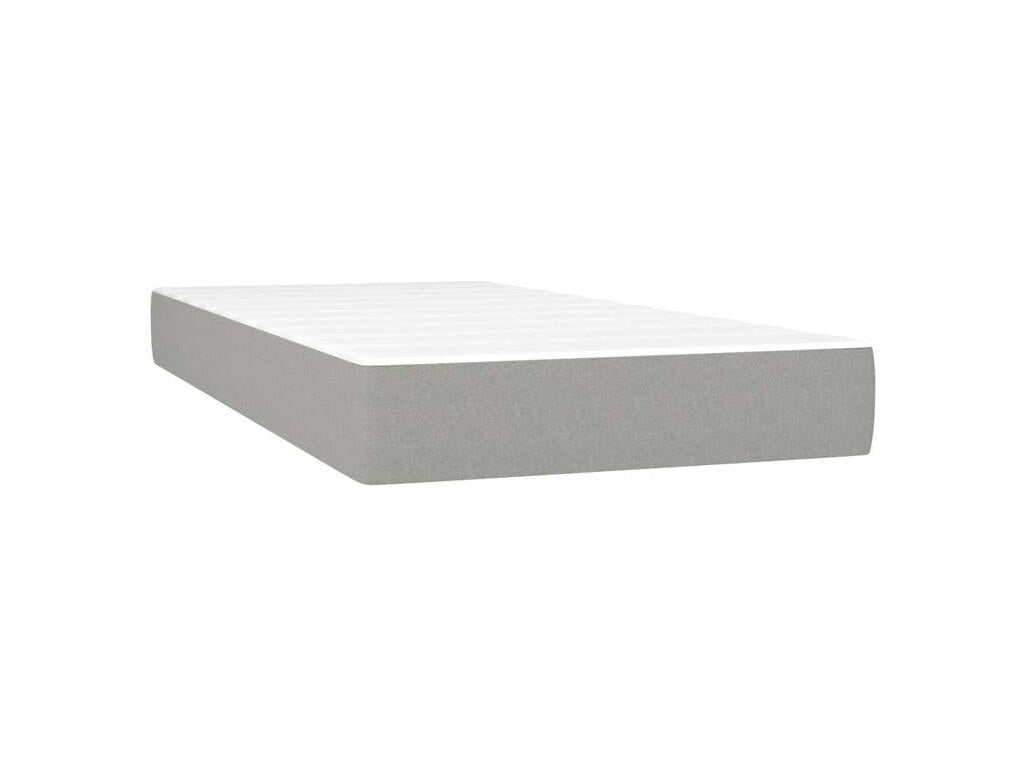 Nidchicshop bed base with mattress, light grey, 80x200 cm, fabric, 37660UGKW