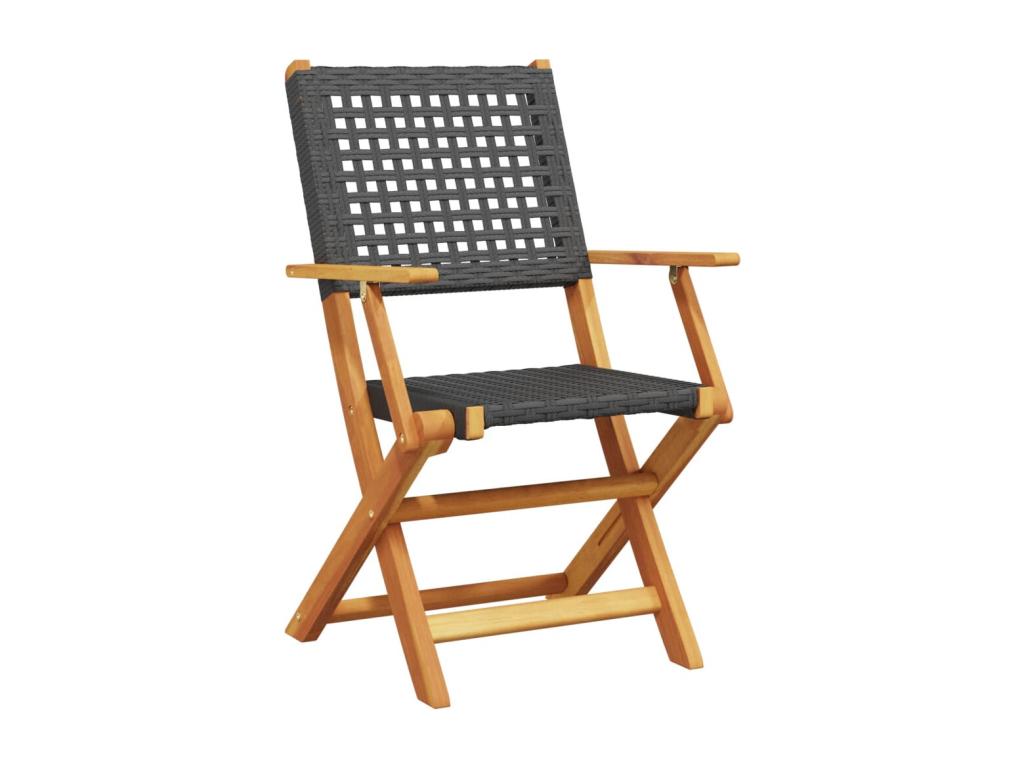 5-piece garden dining set in woven resin and solid wood 47829XTXM