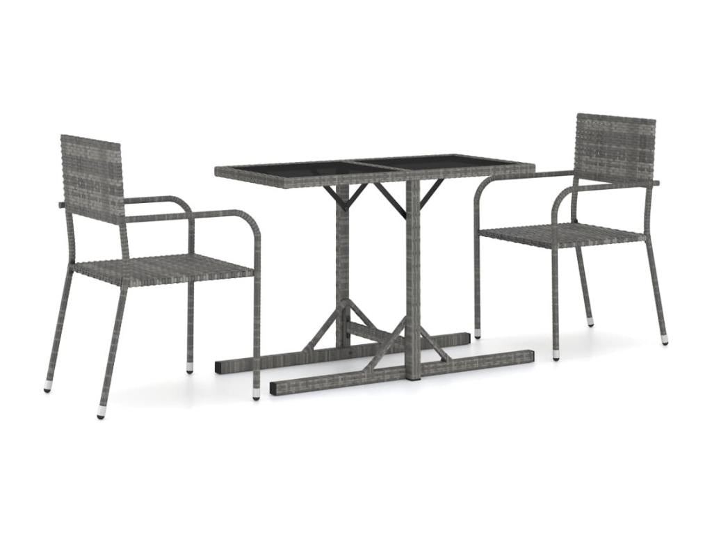 3-piece garden dining set, grey, 4 99893FLUB