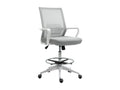 Office chair, high seat, adjustable, dimensions: 64L x 59W x 104-124H cm, 360° swivel, Bohometop breathable, grey, 20092LVUP