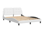 Bed frame with Nidchicshopères LED white 120x200 cm faux leather 65840UNAN