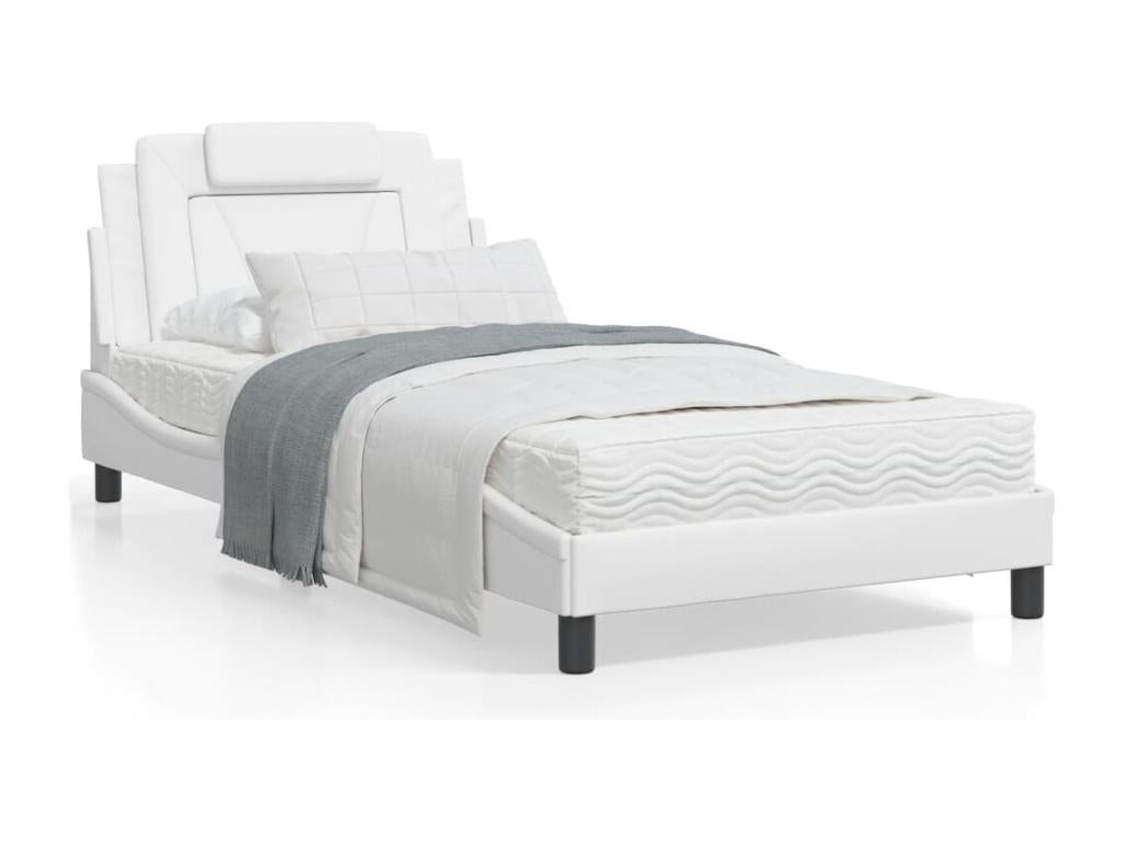 Bed frame with Bohometop LED white 100x200 faux leather 42145AETW