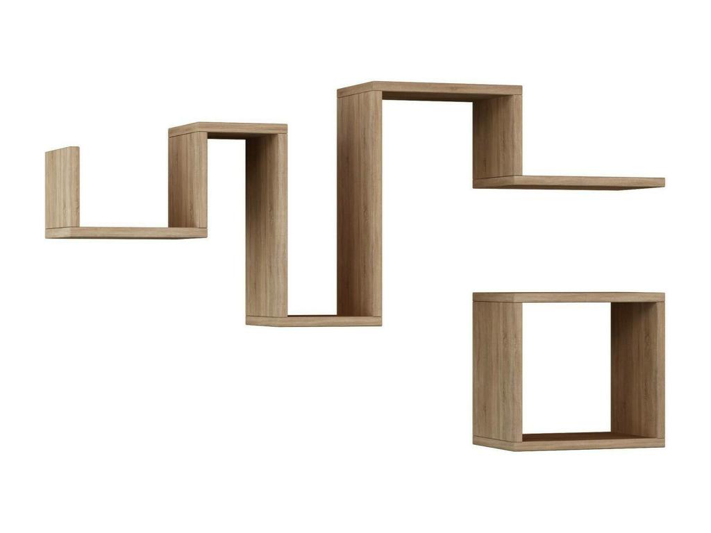 Bohometop Wall Shelf, Multi-purpose Shelving Unit, 116x20h45 cm, Oak, 11629KJCU