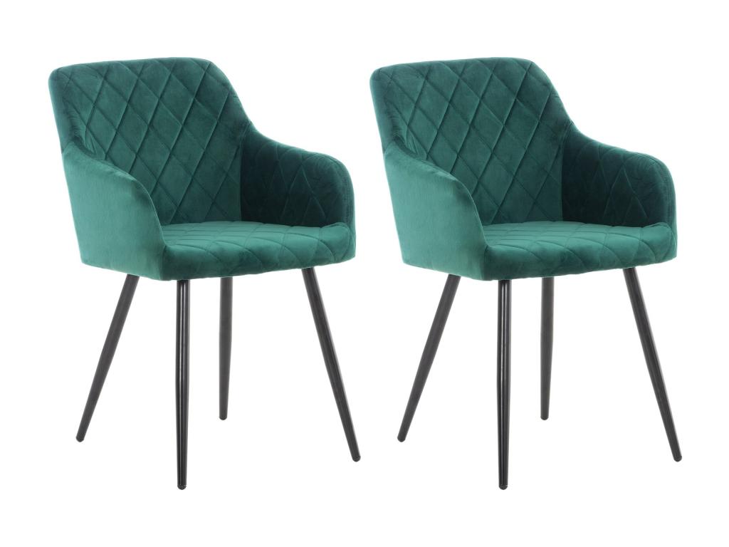 Set of 2 gondola chairs - Velvet/Metal - Green - Bohometop 64237HIEN
