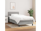 Upholstered bed base with mattress, light grey, 90x200 cm, fabric, 86750FDZN